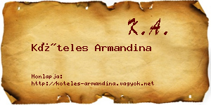 Köteles Armandina névjegykártya